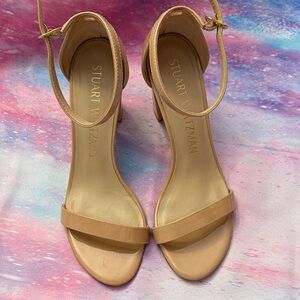 Stuart Weitzman Tan Ankle Strap Heels